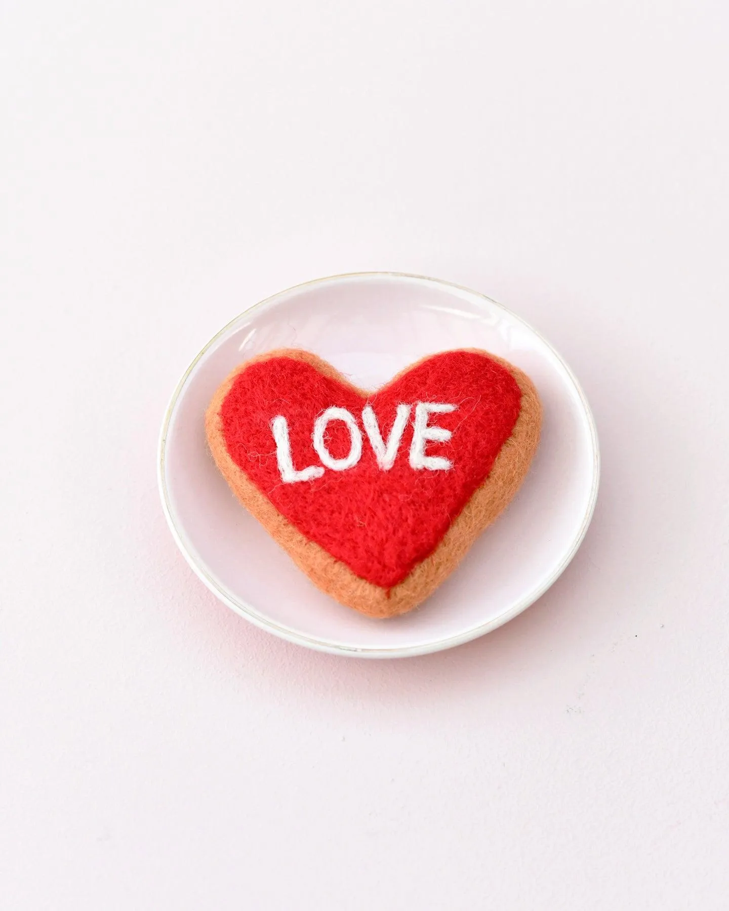 Felt "Love" Heart Icing Cookie