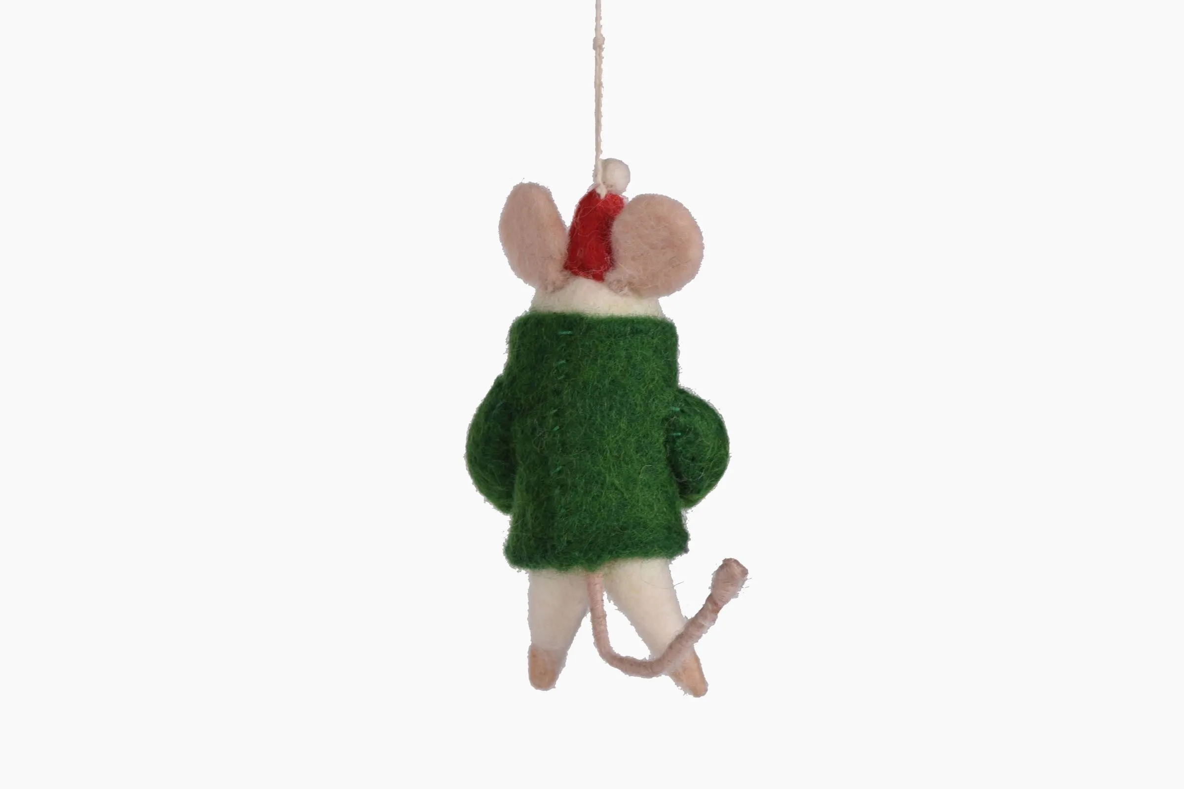 Felt Santa Mouse decoration