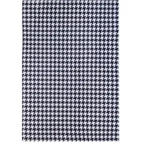 Felt Sheet Houndstooth Print Black/White 09 x 12in