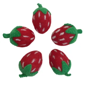 Felt Strawberries- Red & Green