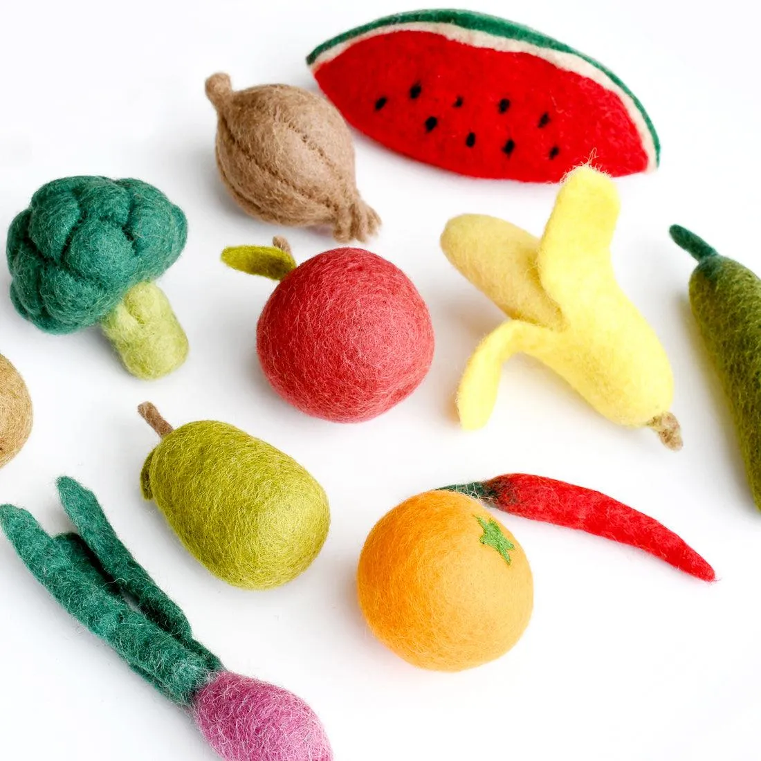 Felt Vegetables and Fruits Set B (Set of 11 pieces)