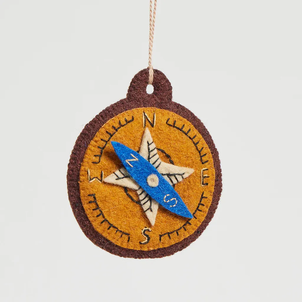 Find Your Way Compass Felt Ornament 3.5"