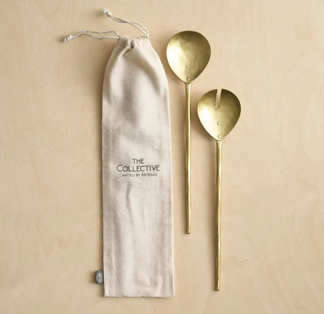 Forged Brass Salad Servers