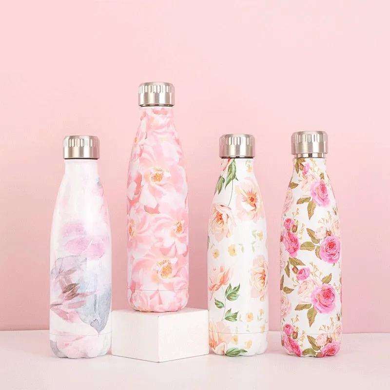 Funki Buys | Water Bottles | Floral Thermal Water Bottles 17oz