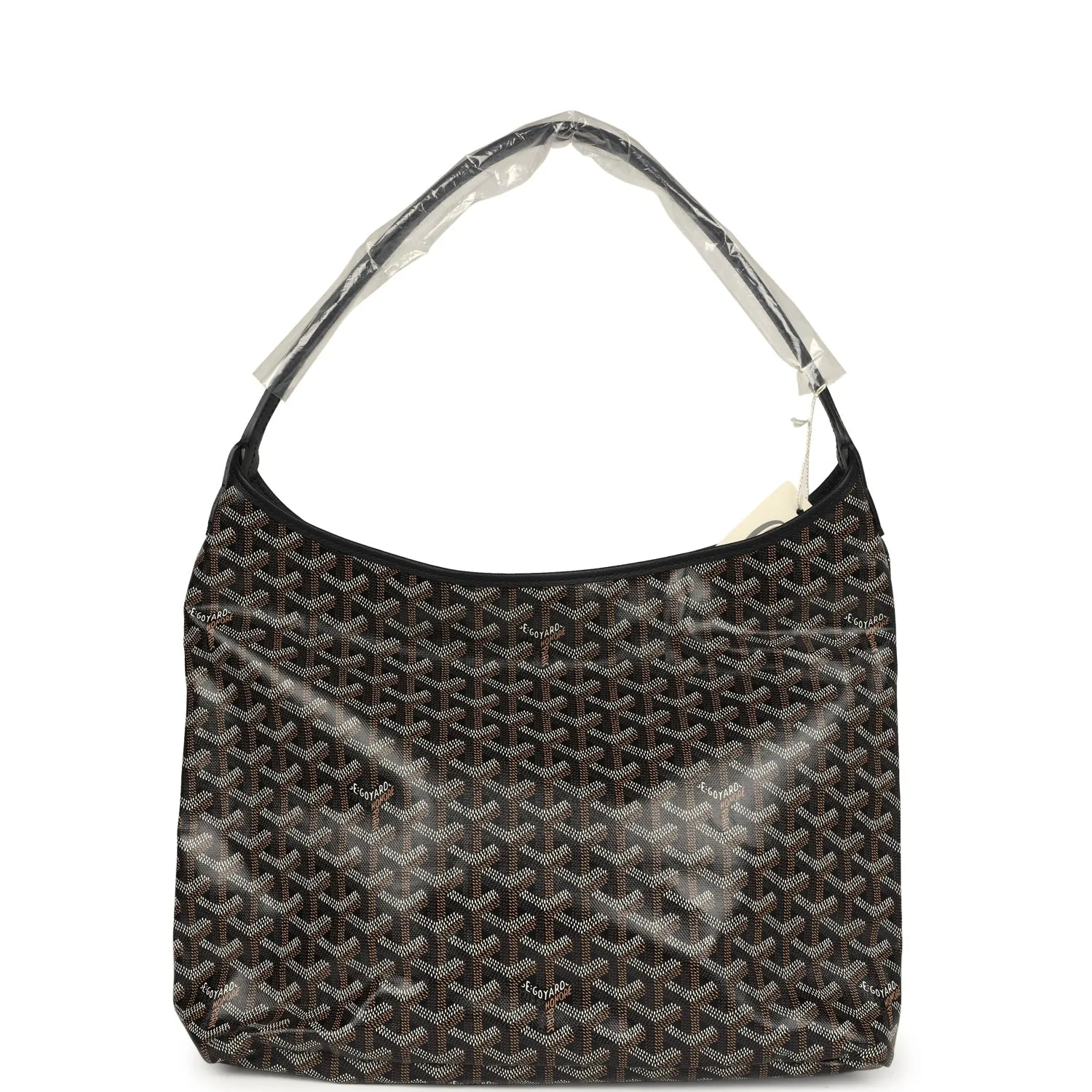 Goyard Goyardine Black Boheme Hobo Bag Palladium Hardware