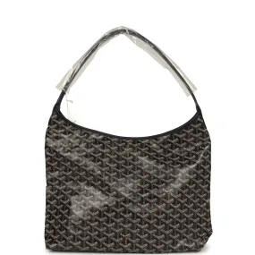 Goyard Goyardine Black Boheme Hobo Bag Palladium Hardware