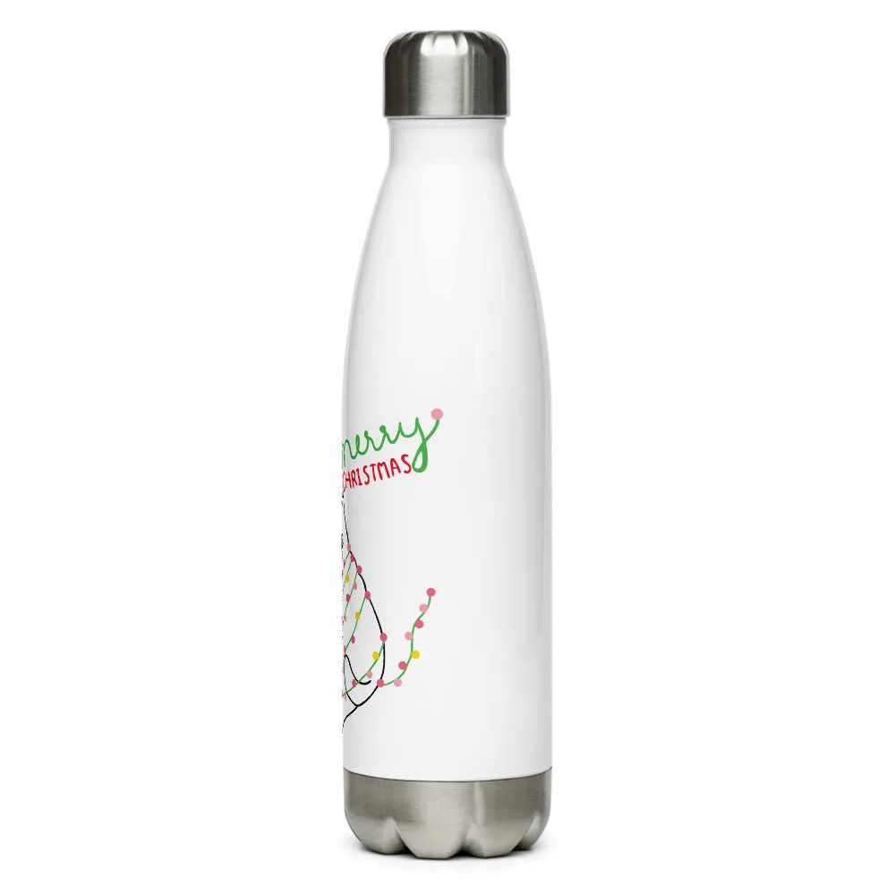 Grumpy Christmas Cat Stainless Steel Water Bottle