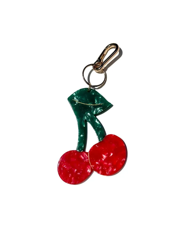 Hand-painted Cherry Bag Charm   Keychain | Eco-Friendly