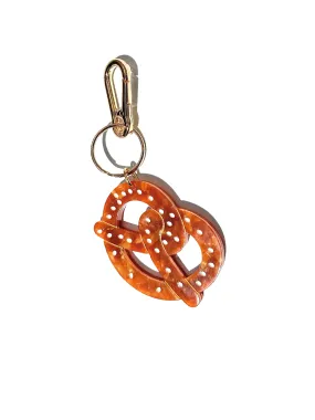 Hand-painted Pretzel Bag Charm   Keychain | Eco-Friendly