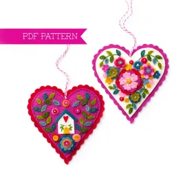 Heart And Home Wool Felt Ornament PDF Pattern