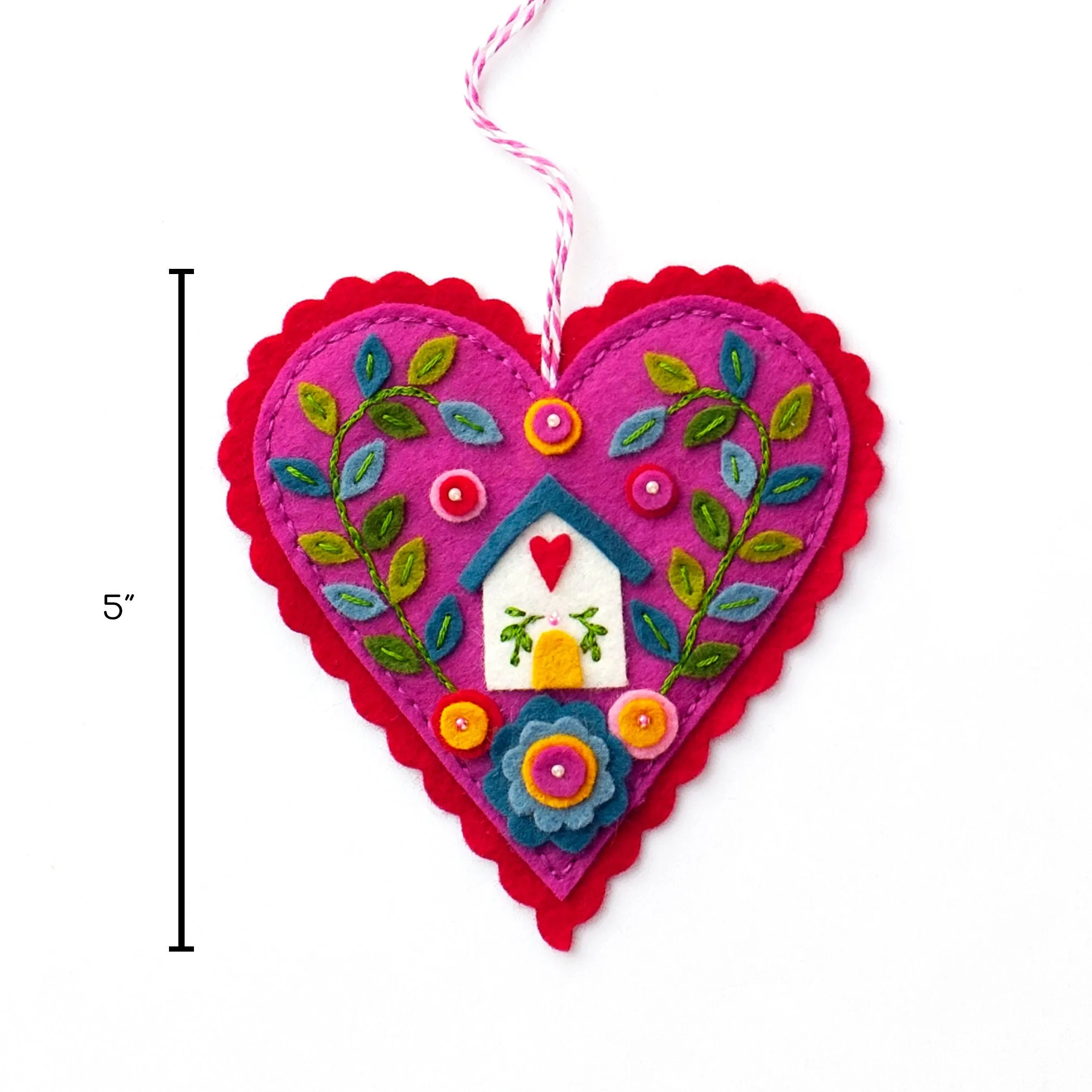 Heart And Home Wool Felt Ornament PDF Pattern