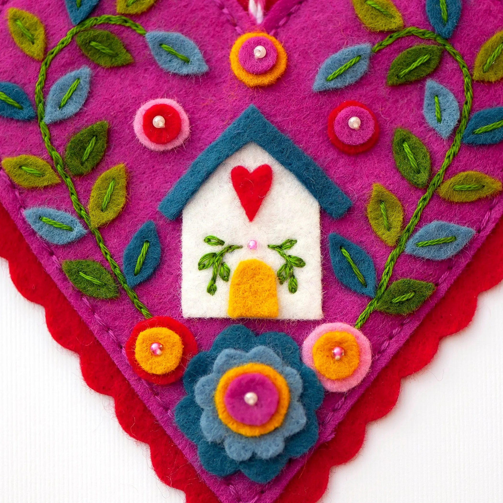 Heart And Home Wool Felt Ornament PDF Pattern