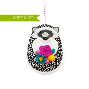 Hedgehog Wool Felt Ornament Supply Kit