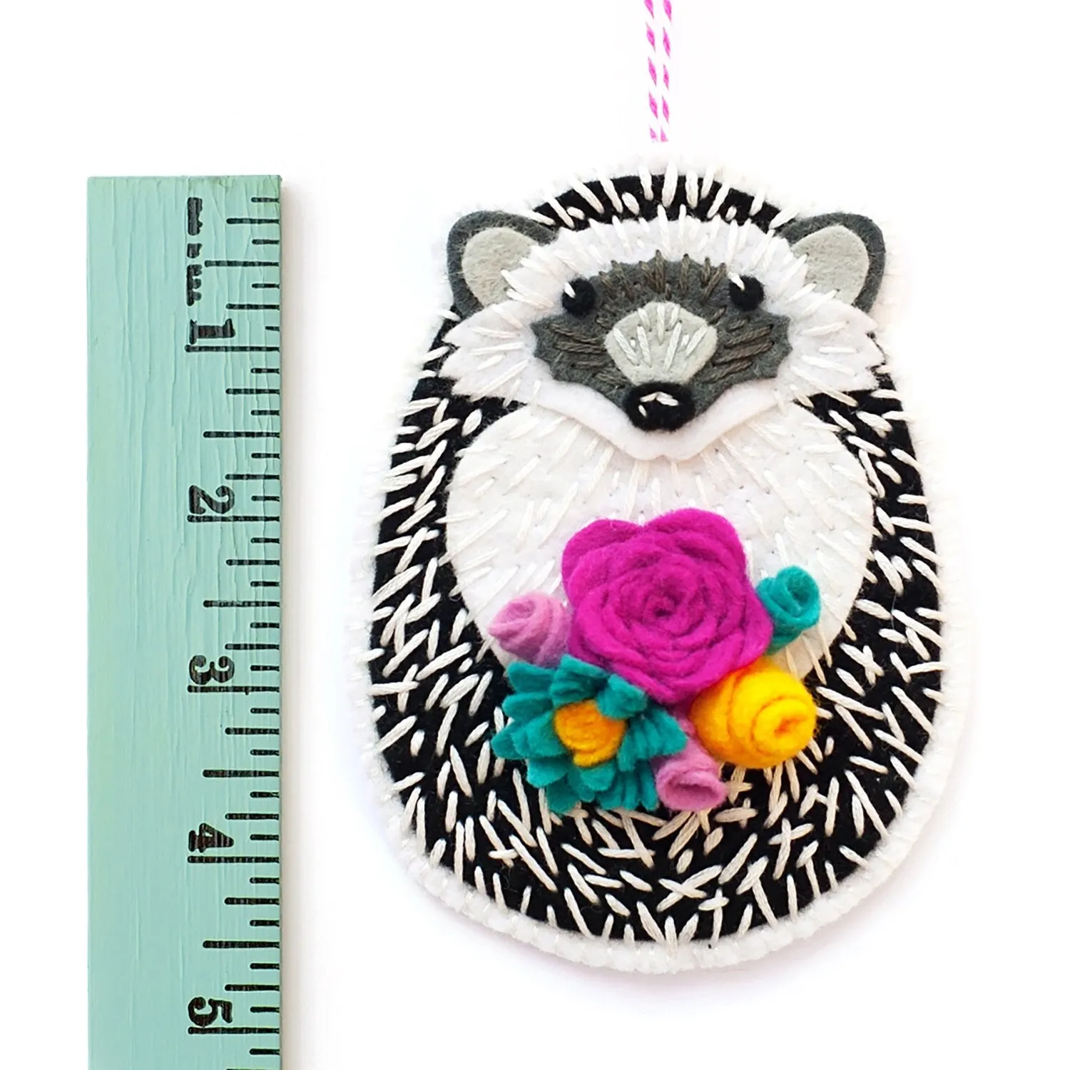 Hedgehog Wool Felt Ornament Supply Kit