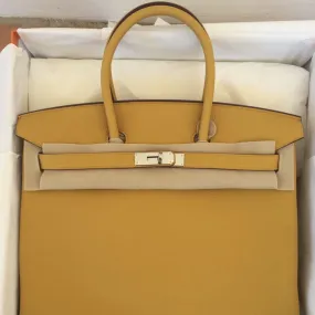 Hermès Birkin 35 Jaune Ambre Togo Palladium Hardware PHW