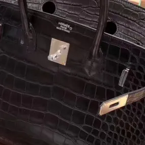 Hermès Birkin 35 Noir (Black) Alligator Mississippi Matte Palladium Hardware PHW