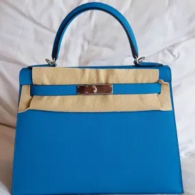 Hermès Kelly 28 Bleu Zanzibar Epsom Palladium Hardware PHW