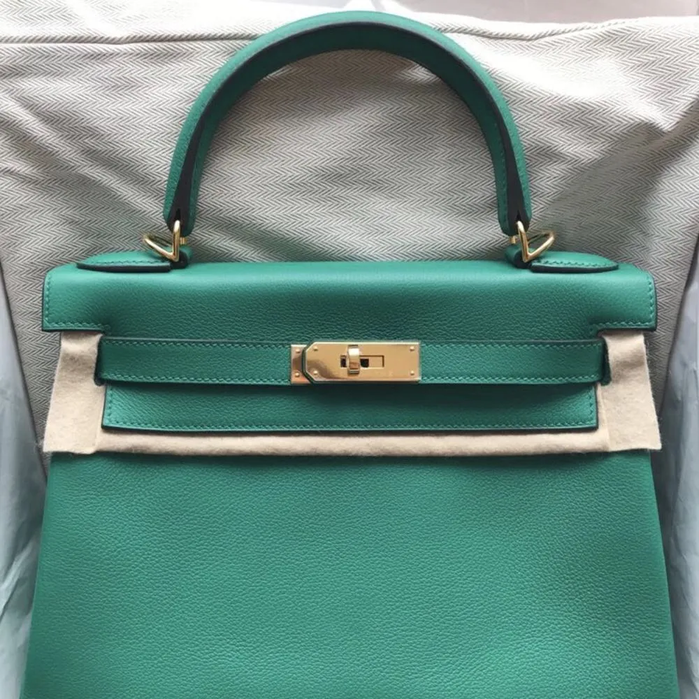 Hermès Kelly 28 Vert Vertigo Evercolor Gold Hardware GHW