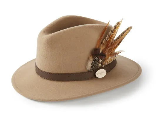 Hicks & Brown Suffolk Fedora - Side Gamebird Feather