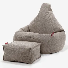 Highback Bean Bag Chair - Interalli Wool Biscuit