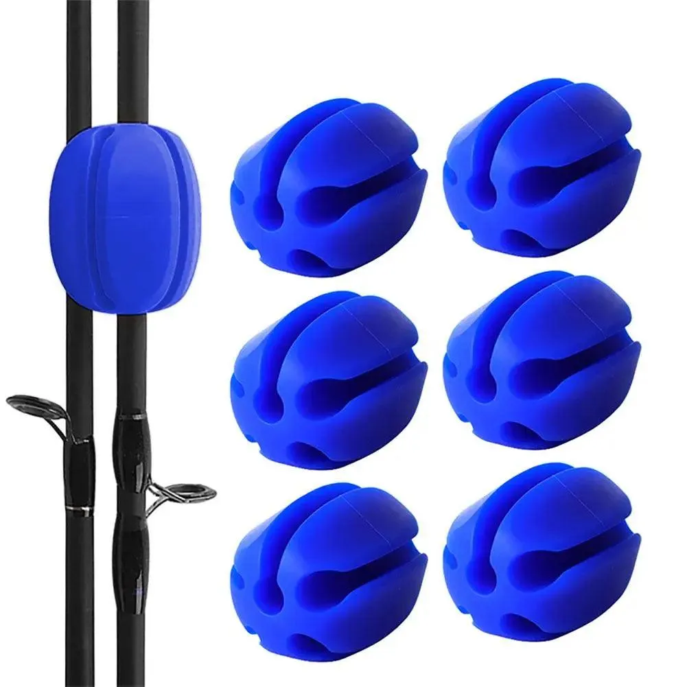 HiMISS 6-Piece Silicone Fishing Rod Holder Straps