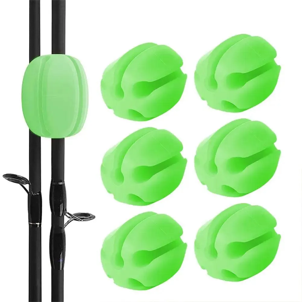 HiMISS 6-Piece Silicone Fishing Rod Holder Straps