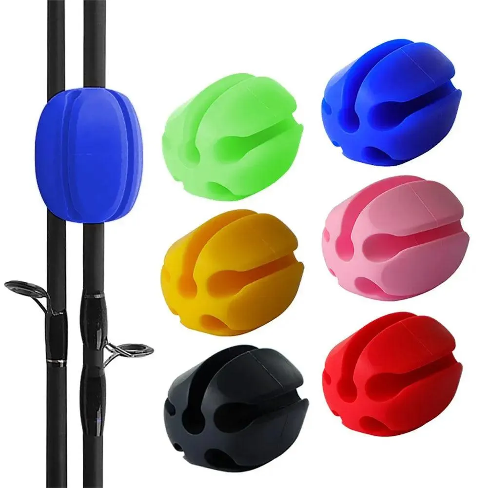 HiMISS 6-Piece Silicone Fishing Rod Holder Straps