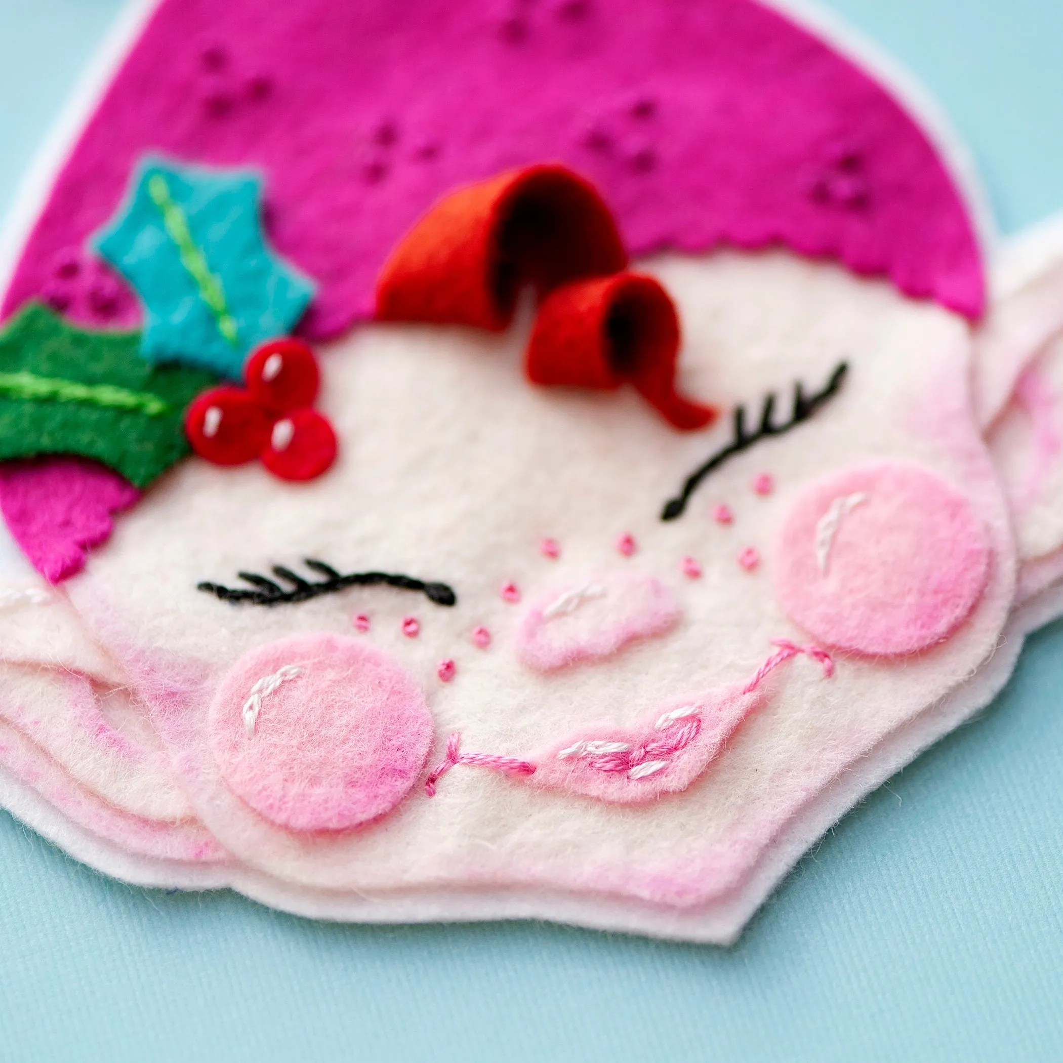 Holly Elf Wool Felt Ornament PDF Pattern