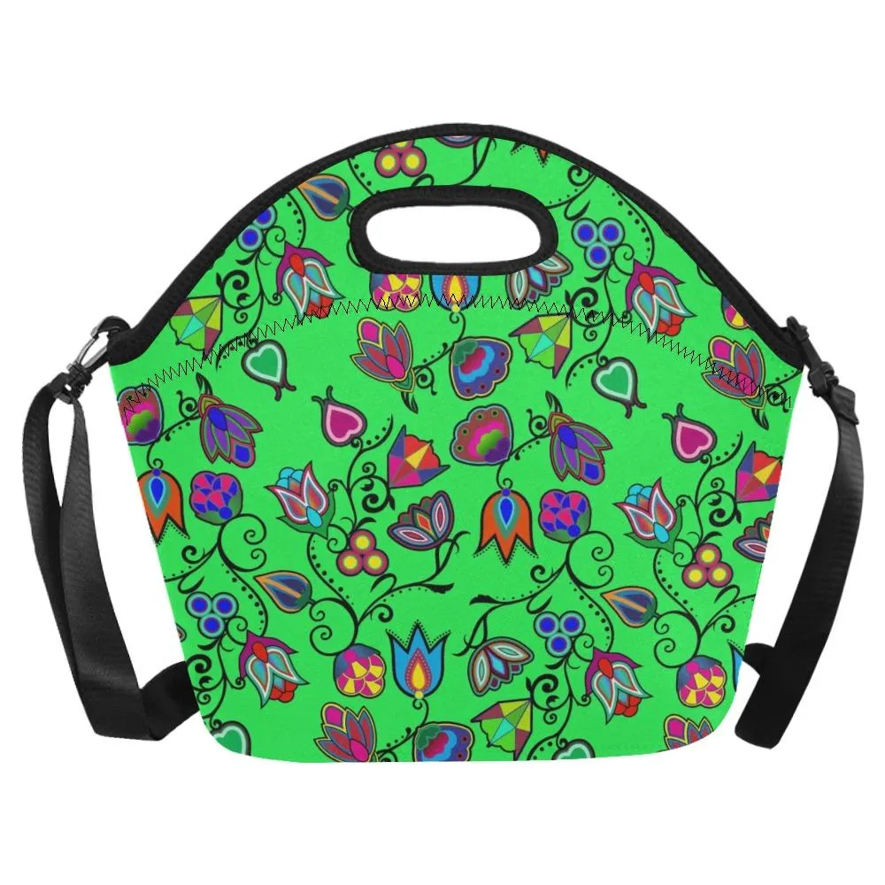 Indigenous Paisley Green Neoprene Lunch Bag/Large