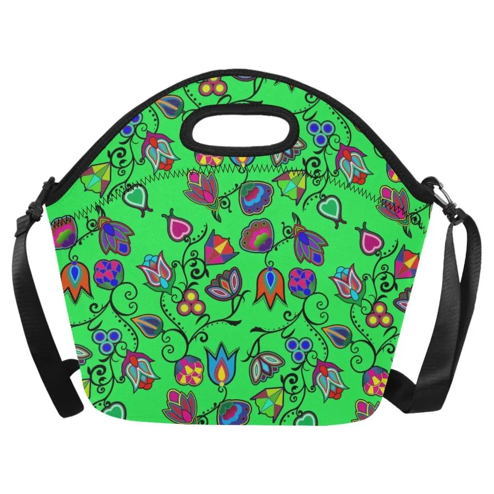 Indigenous Paisley Green Neoprene Lunch Bag/Large