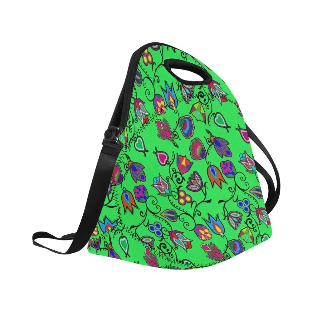 Indigenous Paisley Green Neoprene Lunch Bag/Large