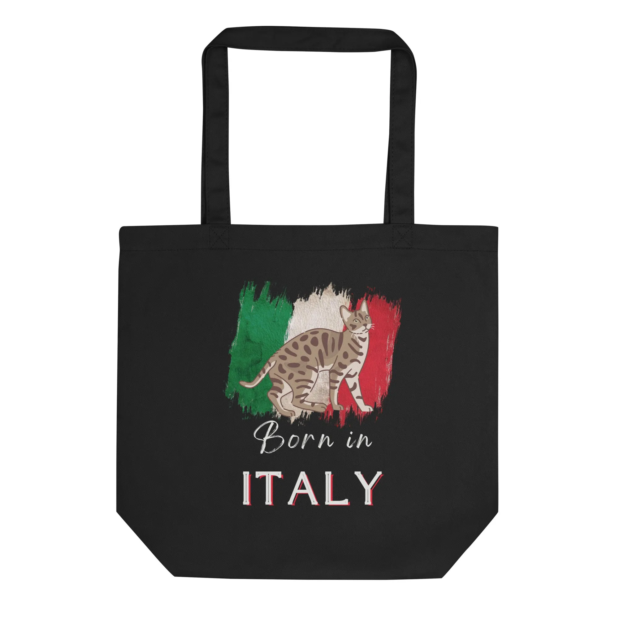 Italian Flag and cat, Eco Tote Bag