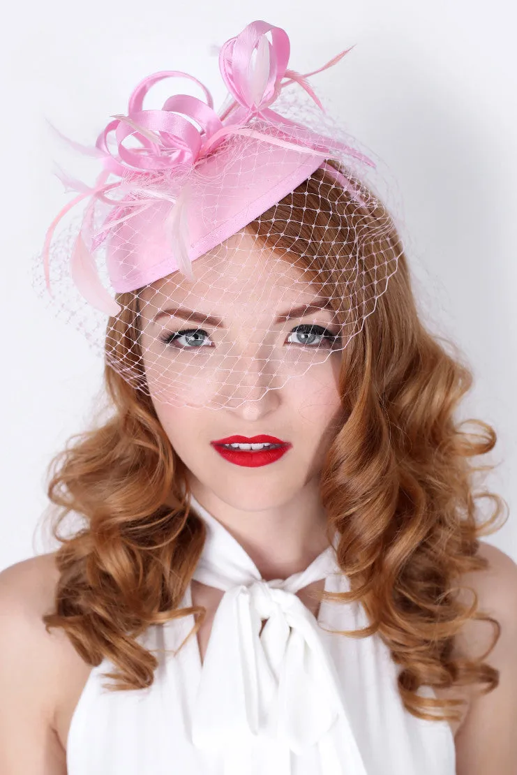 Juliet Felt Fascinator - Light Pink