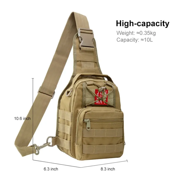 JUNSUNMAY J014 10L Waterproof Outdoor Sports Chest Pack Crossbody Bag(Khaki)