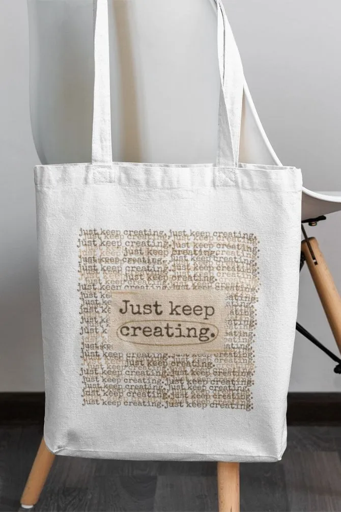 Just Keep Writing Quotes Zipper Tote Bag