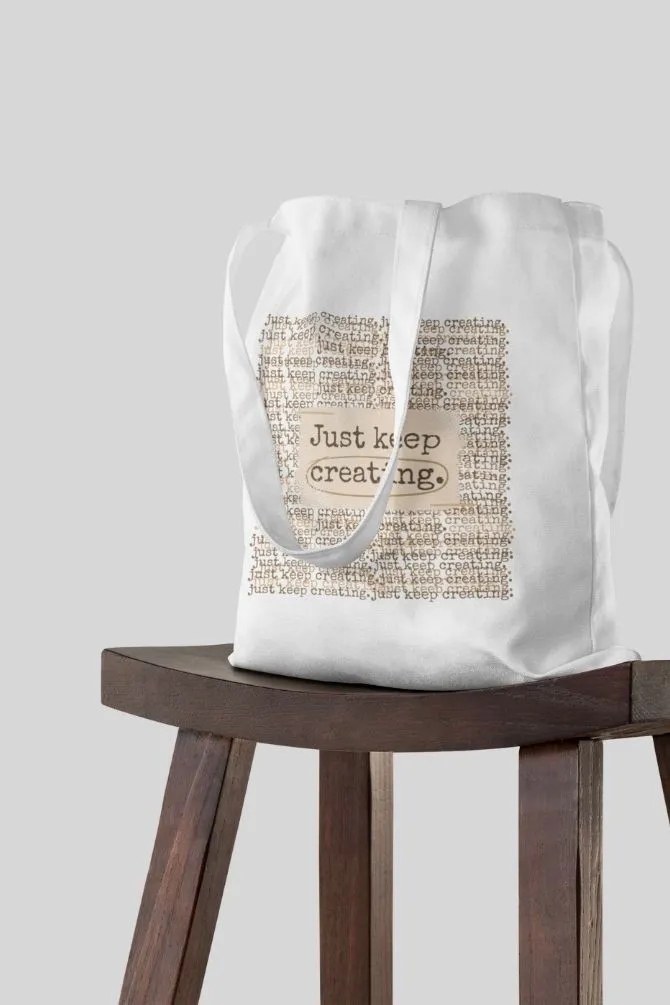 Just Keep Writing Quotes Zipper Tote Bag