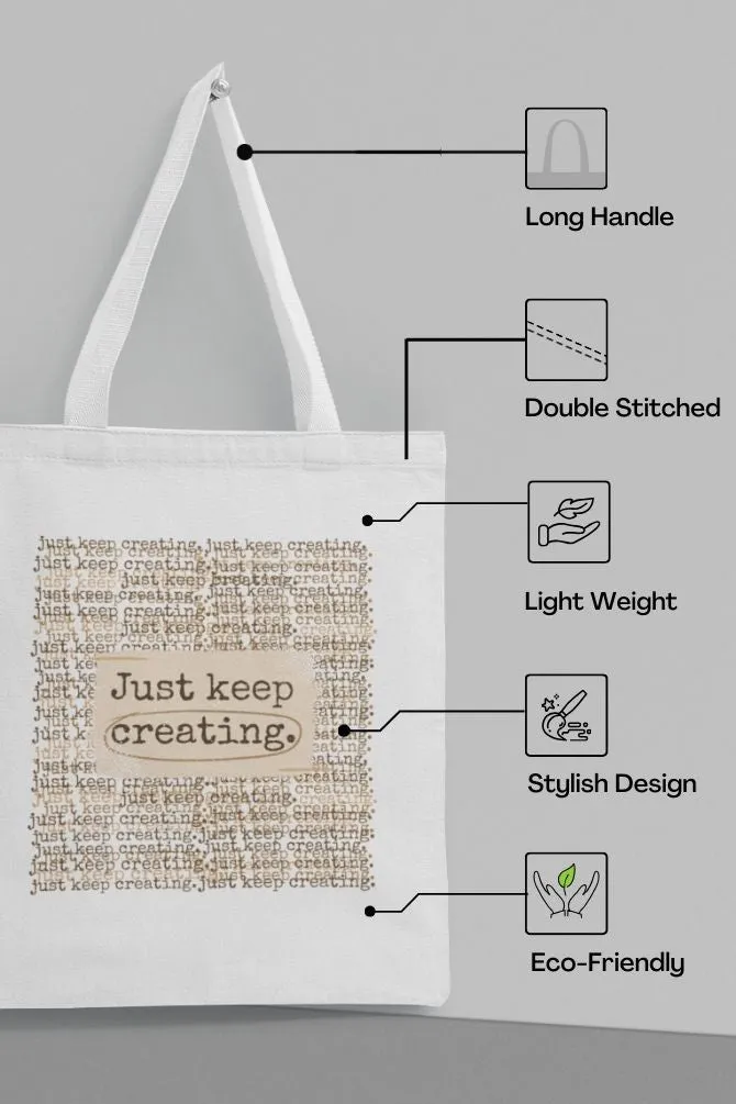 Just Keep Writing Quotes Zipper Tote Bag