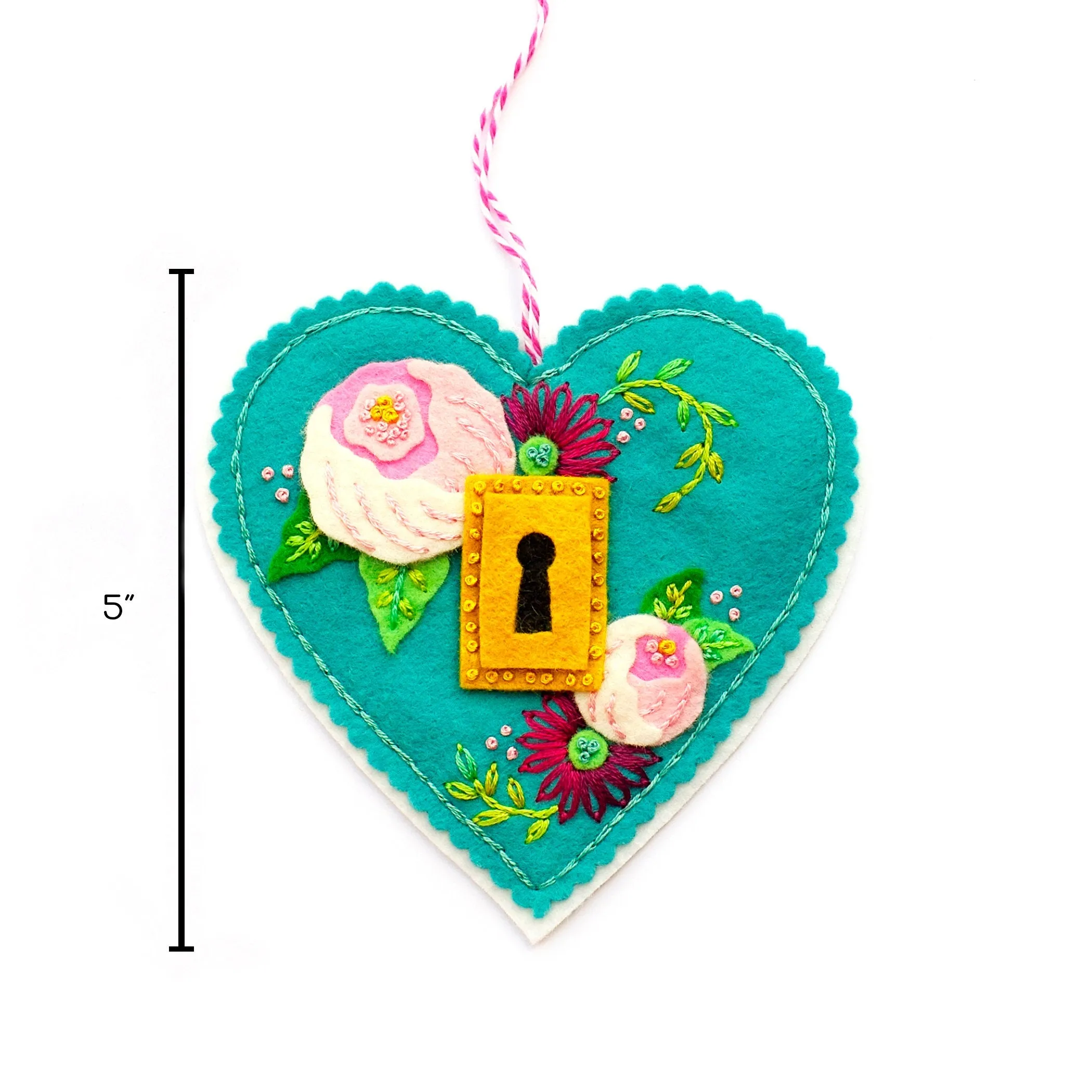 Key To Your Heart Wool Felt Ornament PDF Pattern