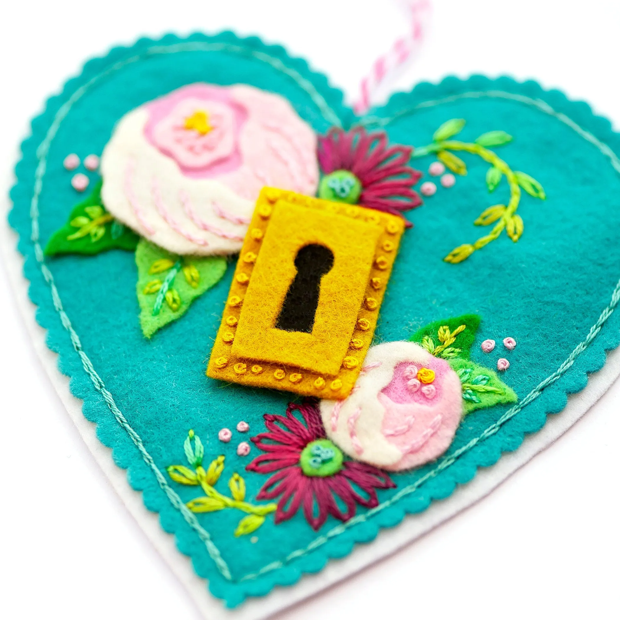 Key To Your Heart Wool Felt Ornament PDF Pattern