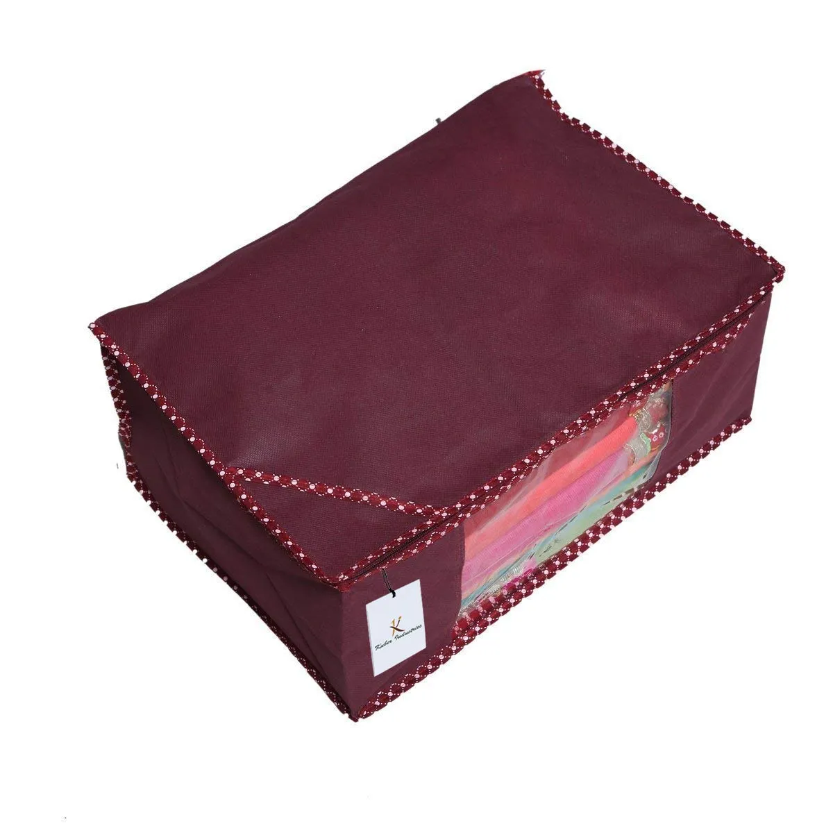 Kuber Industries Clothes Organizer For Wardrobe (Pack of 6) - Storage Organizer For Saree | Shirts | Salwaar Suit | Lehenga - Dress Organizer For Wardrobe - Saree Covers With Zip (Maroon)