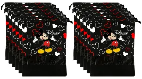 Kuber Industries Disney Mickey Print 12 Piece Non Woven Travel Shoe Cover, String Bag Organizer (Black) -HS_35_KUBMARTS17975