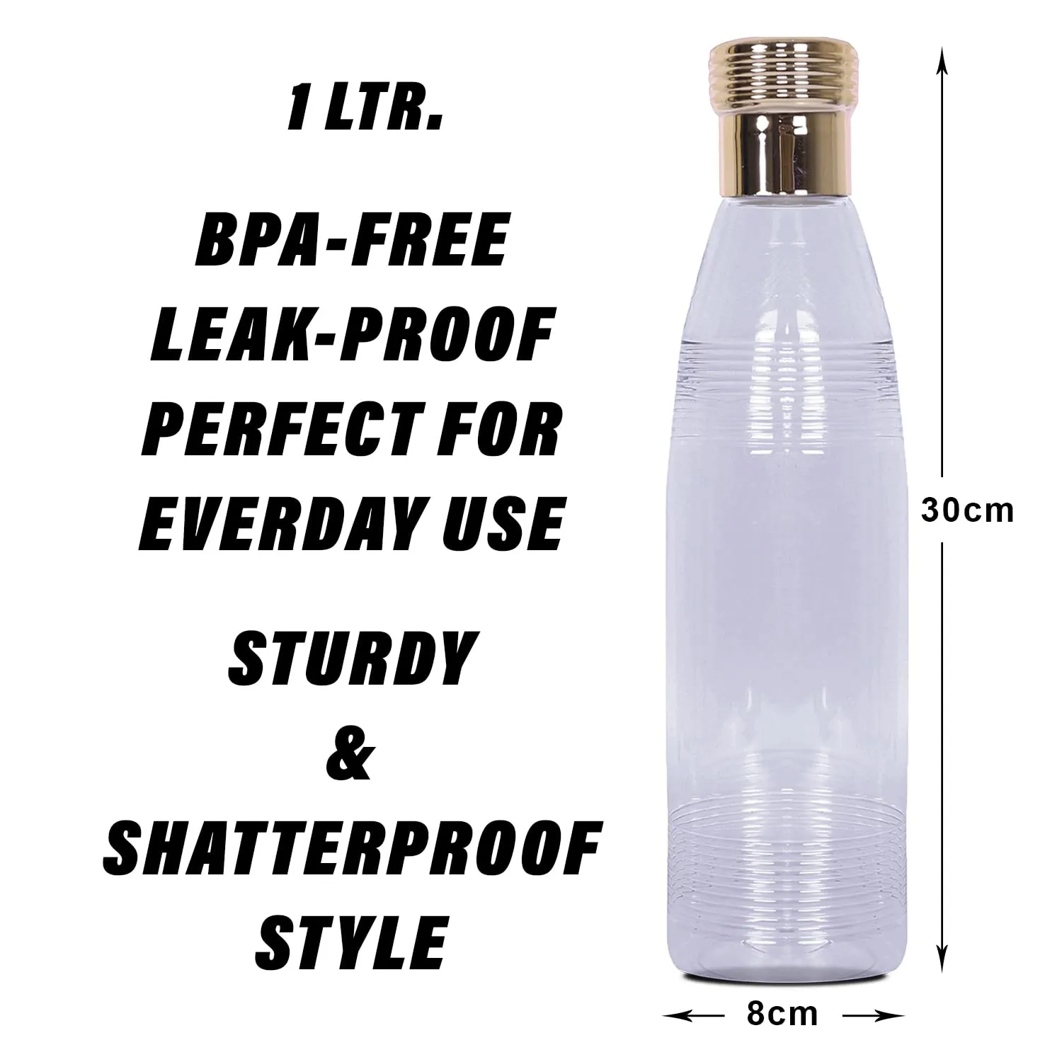 Kuber Industries Water Bottle | Plastic Water Bottles | Refrigerator Water Bottles | Fridge Water Bottles | Drinking Water Bottle | 1 LTR Water Bottle | Set of 3 | Transparent