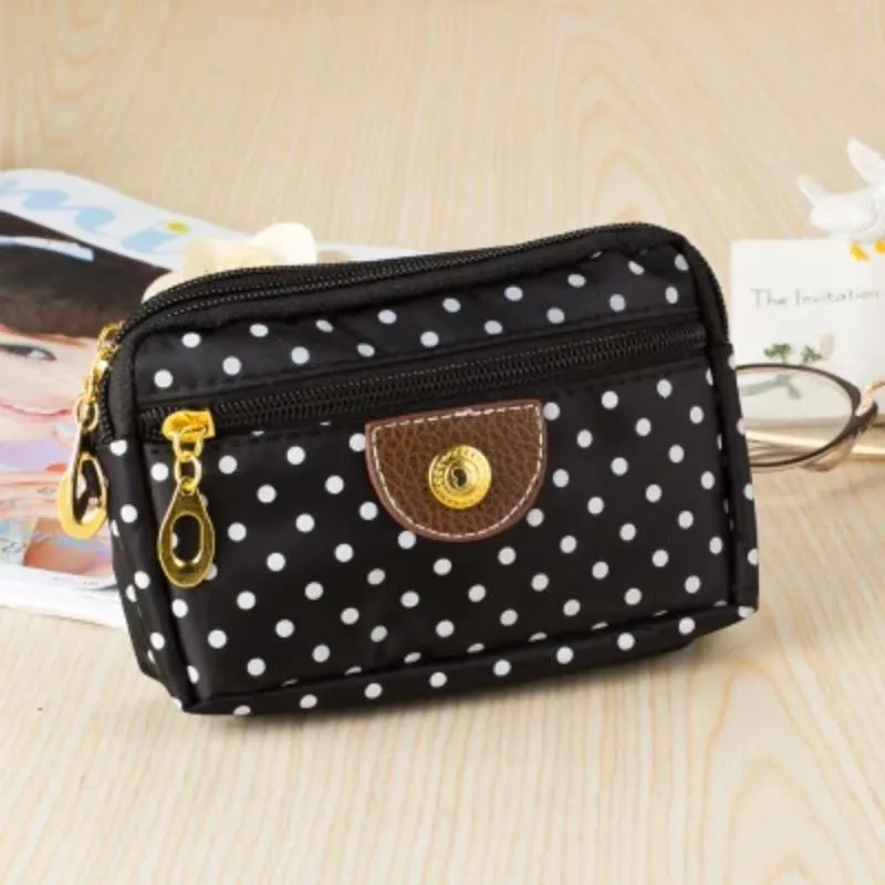 Ladies Coin Multilayer Mini Canvas Bag