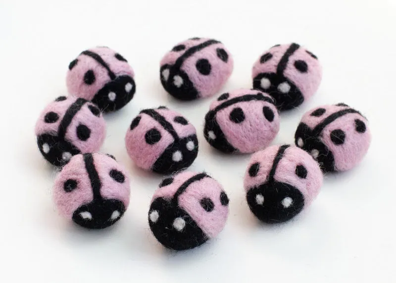 Ladybug Felt Shapes- Pink & Black