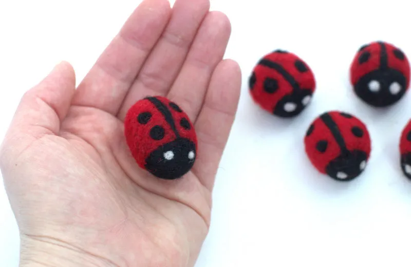 Ladybug Felt Shapes- Pink & Black