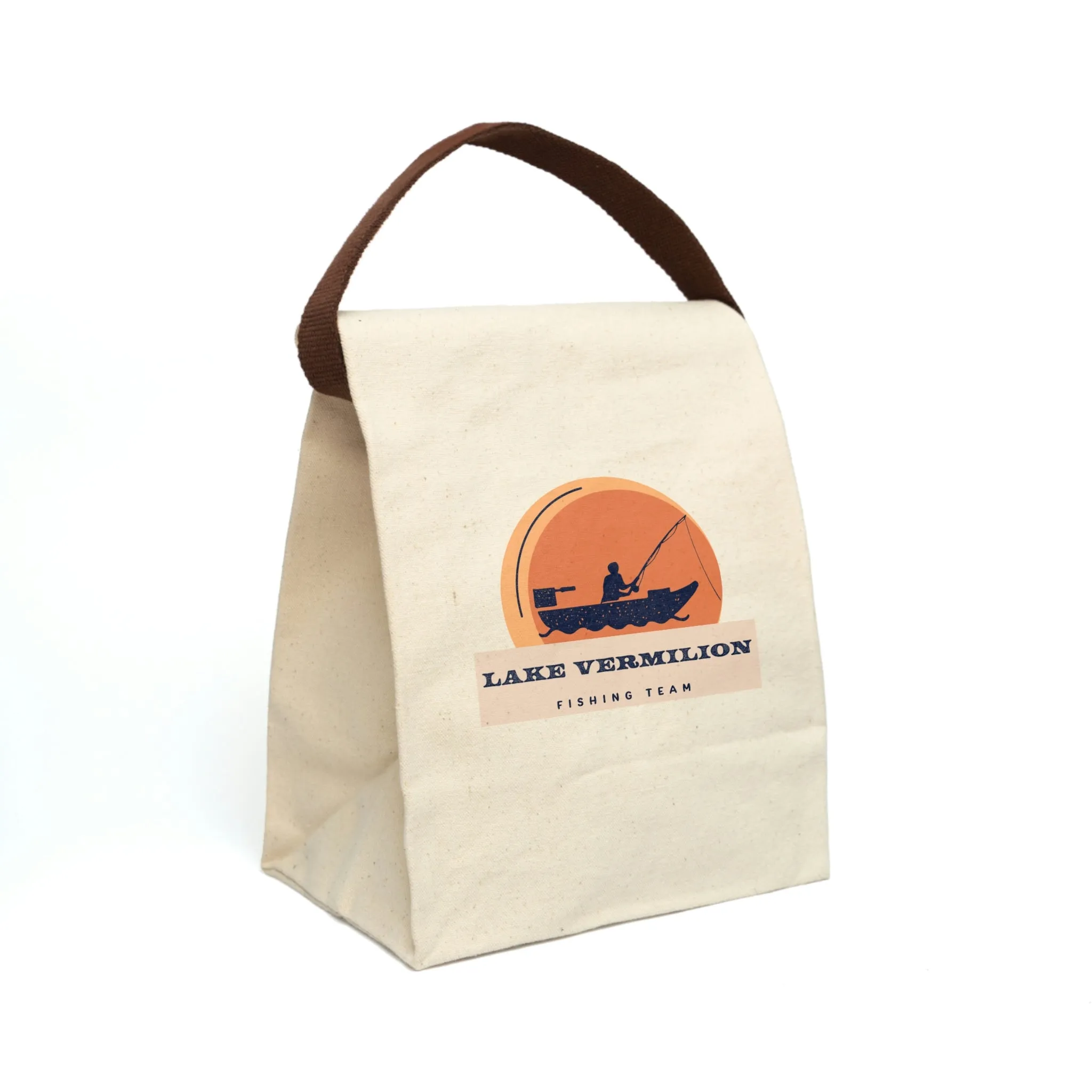 Lake Vermilion - Fishing Team - Sunset Graphic - Canvas Lunch Bag With Strap