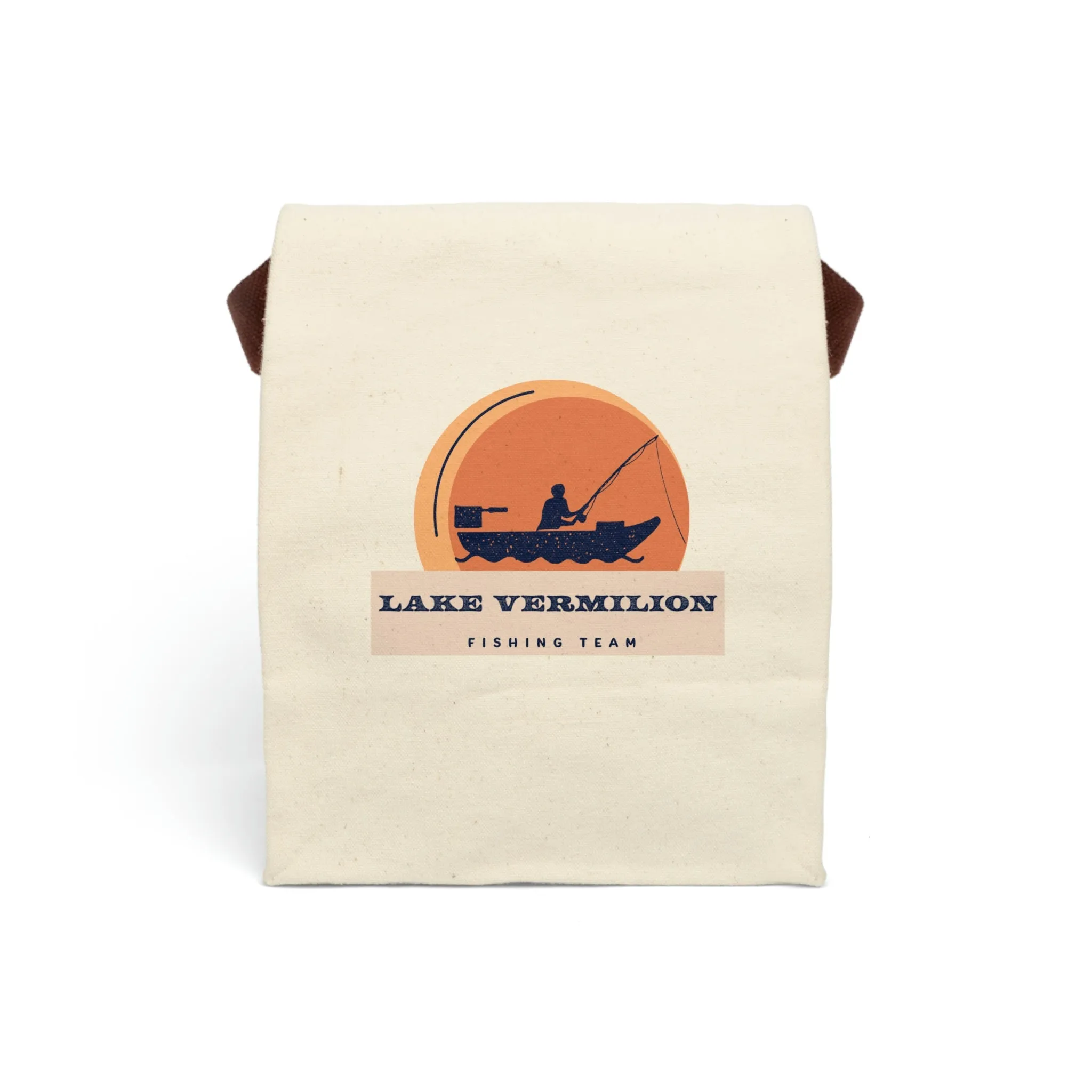 Lake Vermilion - Fishing Team - Sunset Graphic - Canvas Lunch Bag With Strap