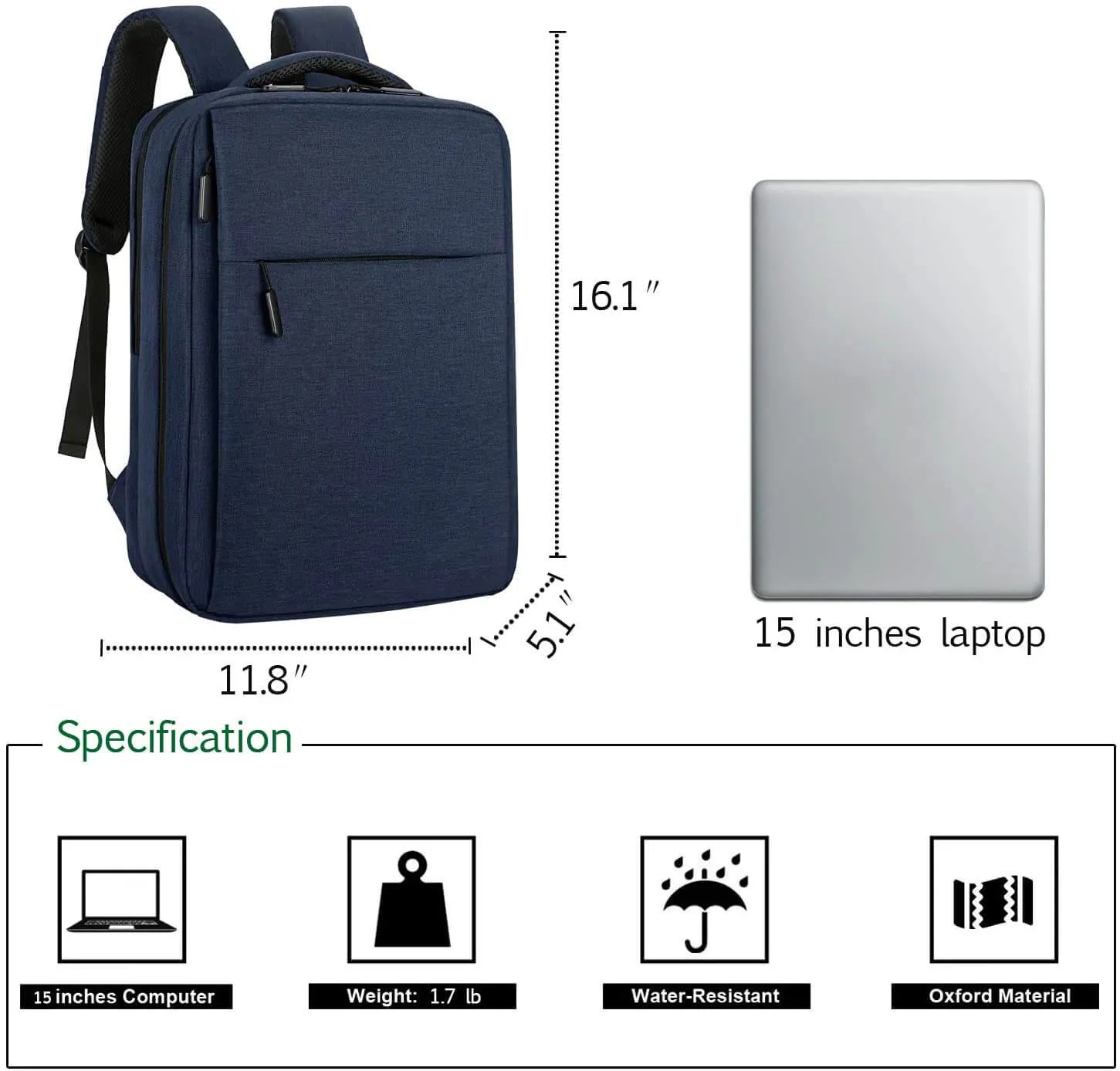 Laptop Backpack Blue 28cm