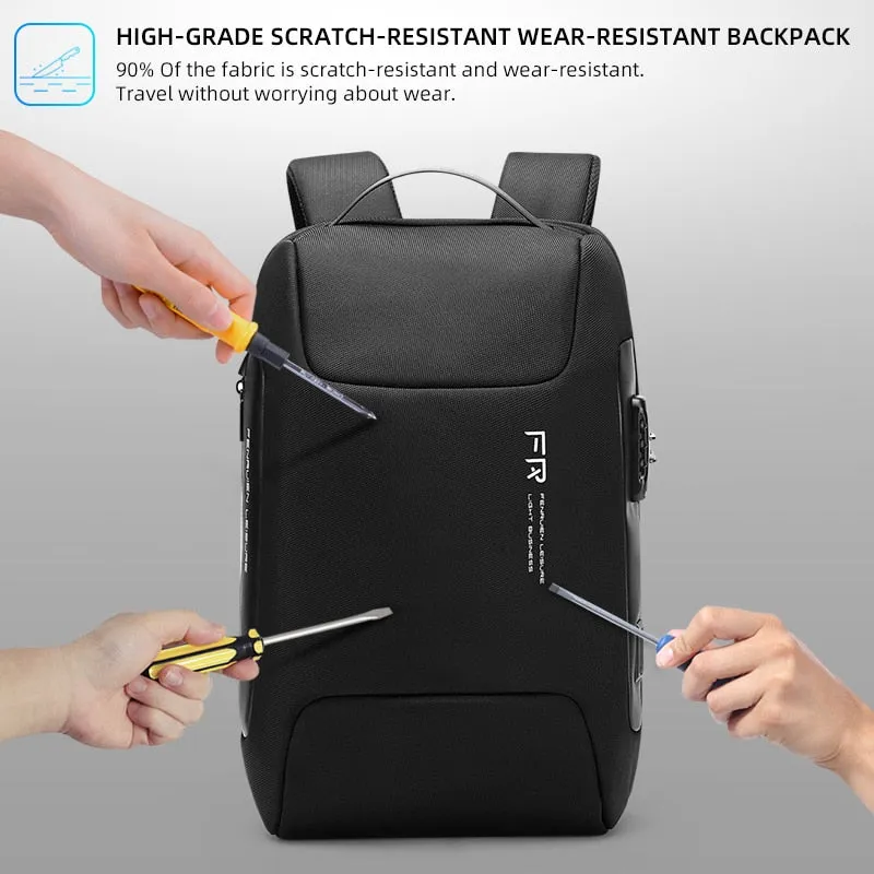 Laptop Backpack with Anti-theft Lock Waterproof 15.6inch for Men USB Charging Travel Backpacks