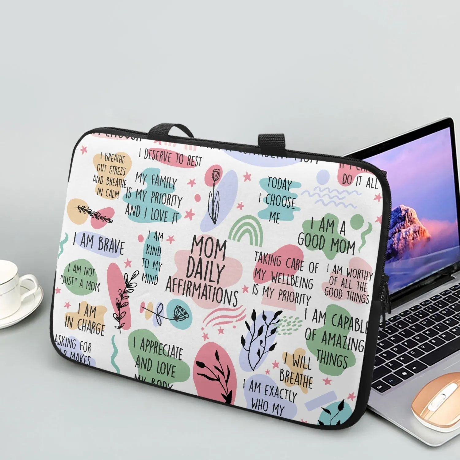 Laptop Sleeve with handles - Affirmations - Mom